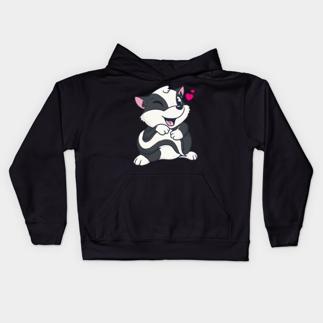 Baby Skunk Cute Kids Hoodie by E